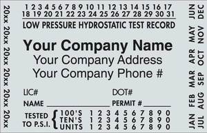 Low-pressure-hydrostatic-test-record